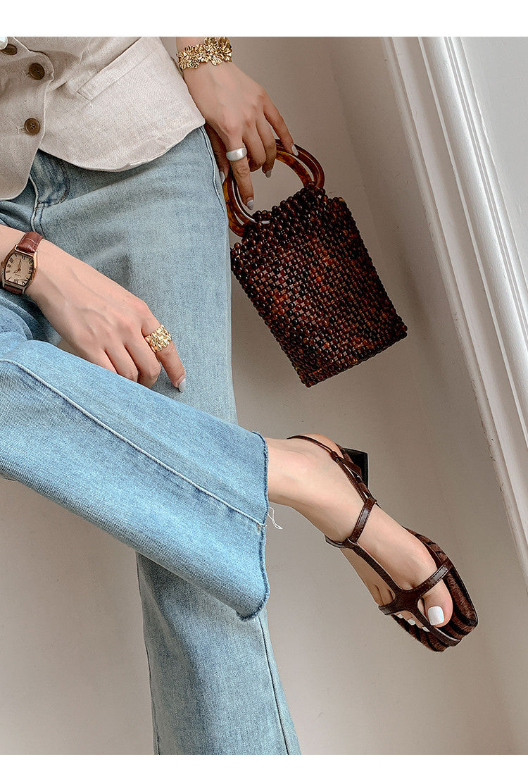 Karin Luna In Stock Spot Goods Vacation style t Strappy Open-Toe Flat Sandals