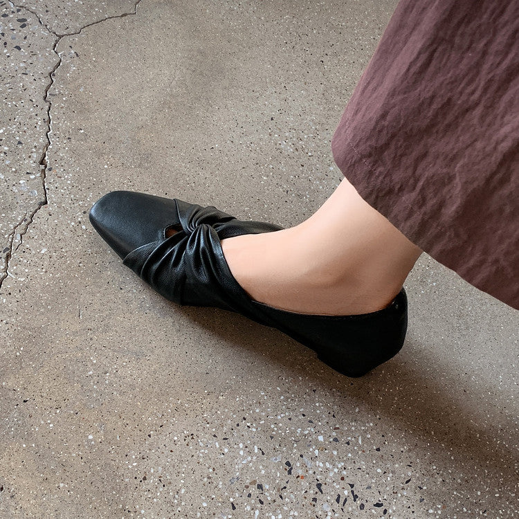 Karin Luna Cross Design Square Toe Hidden Wedge Shoes