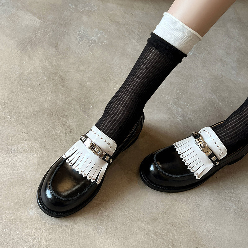 Karin Luna Casual Shoes Series~ Spot Goods Spot Goods Hot-selling Tassel Element Small Gold Buckle Single Shoes