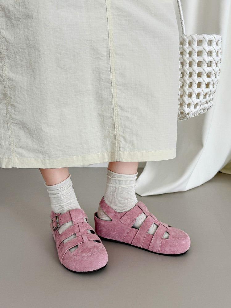 Karin Luna Full Layer Inside and Out~Basic Versatile Perforated Round Toe Birkenstock Shoes