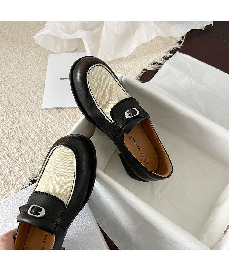 Karin Luna Casual Shoes Series~  In stock Classic color-blocking British style deep-mouth single shoes
