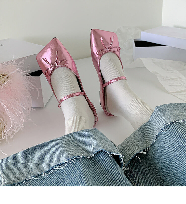 Karin Luna Hot-Selling Derivative Edition~Comes with data plan included Must-have Butterfly Knot Closed-Toe Height-Increasing Slippers