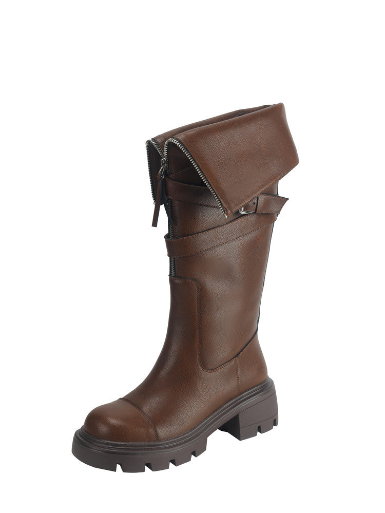 Karin Luna In Stock In-stock Foldable Niche Thick-soled Knight Boots