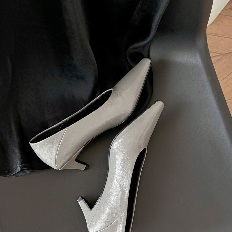 Karin Luna In Stock In Stock ~Basic Versatile French Style Small Square Toe Shallow Mouth Single Shoes