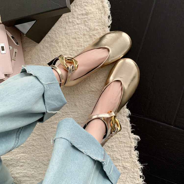 Karin Luna Big Hit Extremely purple~ Slimming V Detachable Two-Way Wear da Brand Height-Increasing Mary Jane Flats
