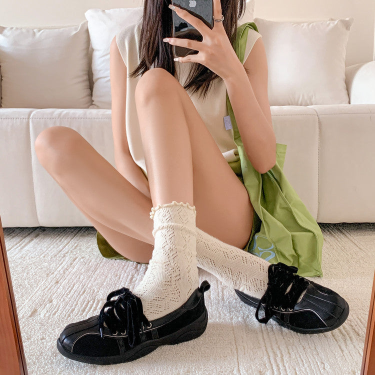 Karin Luna Casual Shoes Series~  In Stock Hot-Selling Versatile Lace-Up Casual Deep Mouth Flats