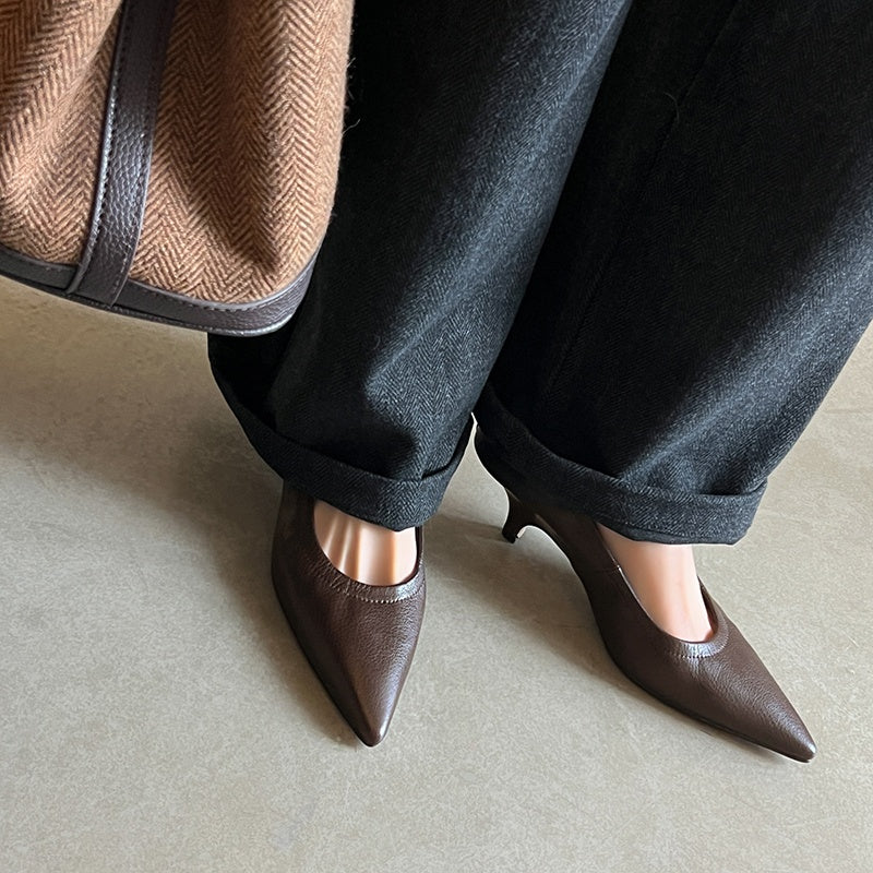 Karin Luna In Stock Spot Goods    Vintage Classic Style Shallow Mouth Single Shoes