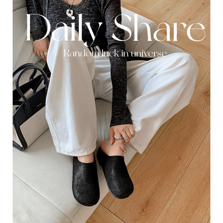 Karin Luna Full Layer Inside and Out~Spot Goods Spot Goods Basic Versatile Mules Slippers