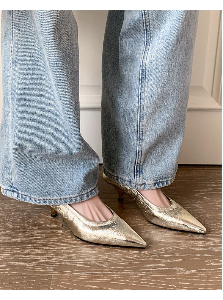 Karin Luna In Stock Spot Goods    Vintage Classic Style Shallow Mouth Single Shoes