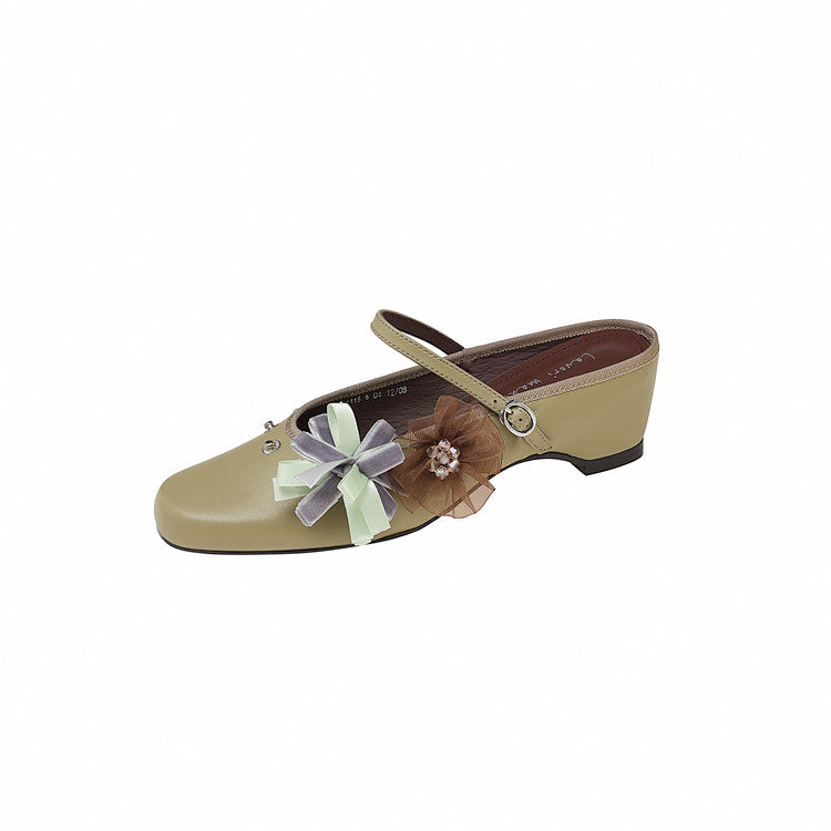 Karin Luna In Stock Spot Goods  Full-grain leather inside and out  Ultra Exquisite Round Toe Hidden Heel Closed-Toe Slippers