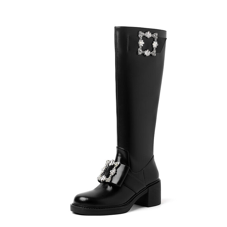 Karin Luna has prepared stock  Custom Large Square Buckle Bowknot Fastener Elegant Long Boots