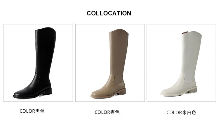 Karin Luna In Stock  Cowhide Niche Versatile Style Knight Boots