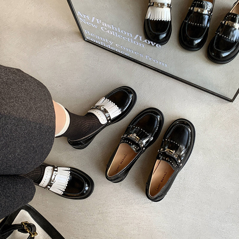 Karin Luna Casual Shoes Series~ Spot Goods Spot Goods Hot-selling Tassel Element Small Gold Buckle Single Shoes