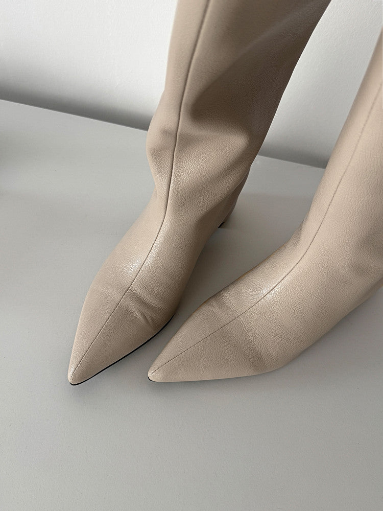 Karin Luna Hot-Selling Internal Height Increase Pointed Toe Straight-Leg Hot-Selling Long Boots