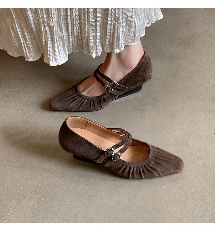Karin Luna Full Leather Inside and Out Popular Element Amber Heel Elegant French Style Single Shoes