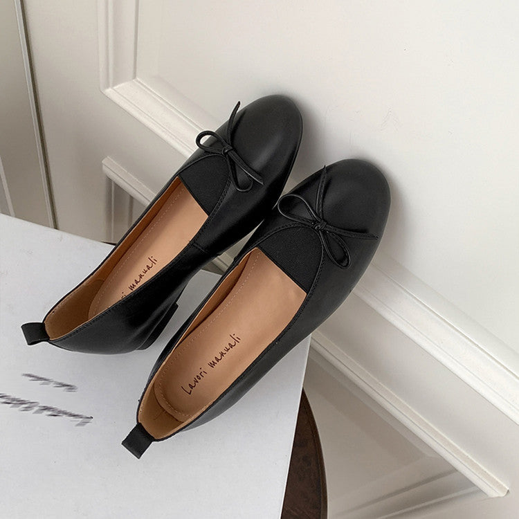 Karin Luna Full Layer Inside and Out~Basic Versatile Bow Hidden Heel Shoes