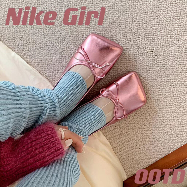 Karin Luna In Stock Spot Goods  Hurry up and grab this hot item!！Square-Toed Flat Granny Shoes