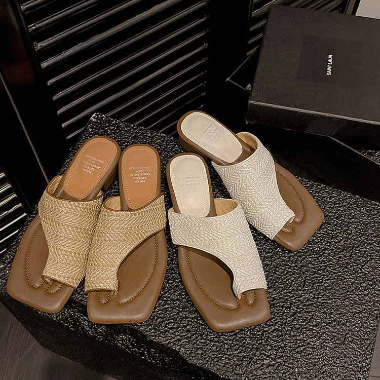 Karin Luna Bestseller  Popular  Data Hot-Selling Toe-Clip Straw Vacation Style Slippers