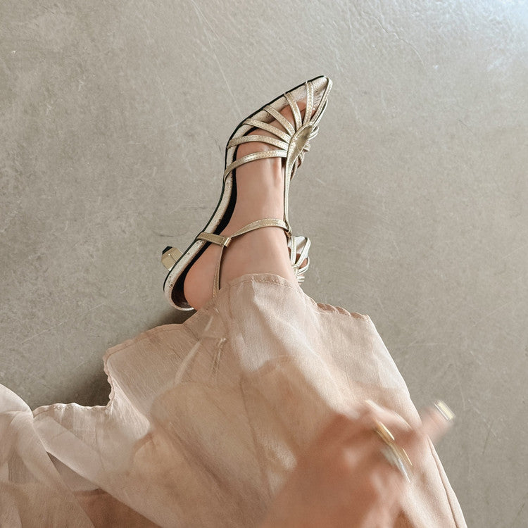 Karin Luna In Stock Spot Goods Open-toe French Style Metal Heel Sandals