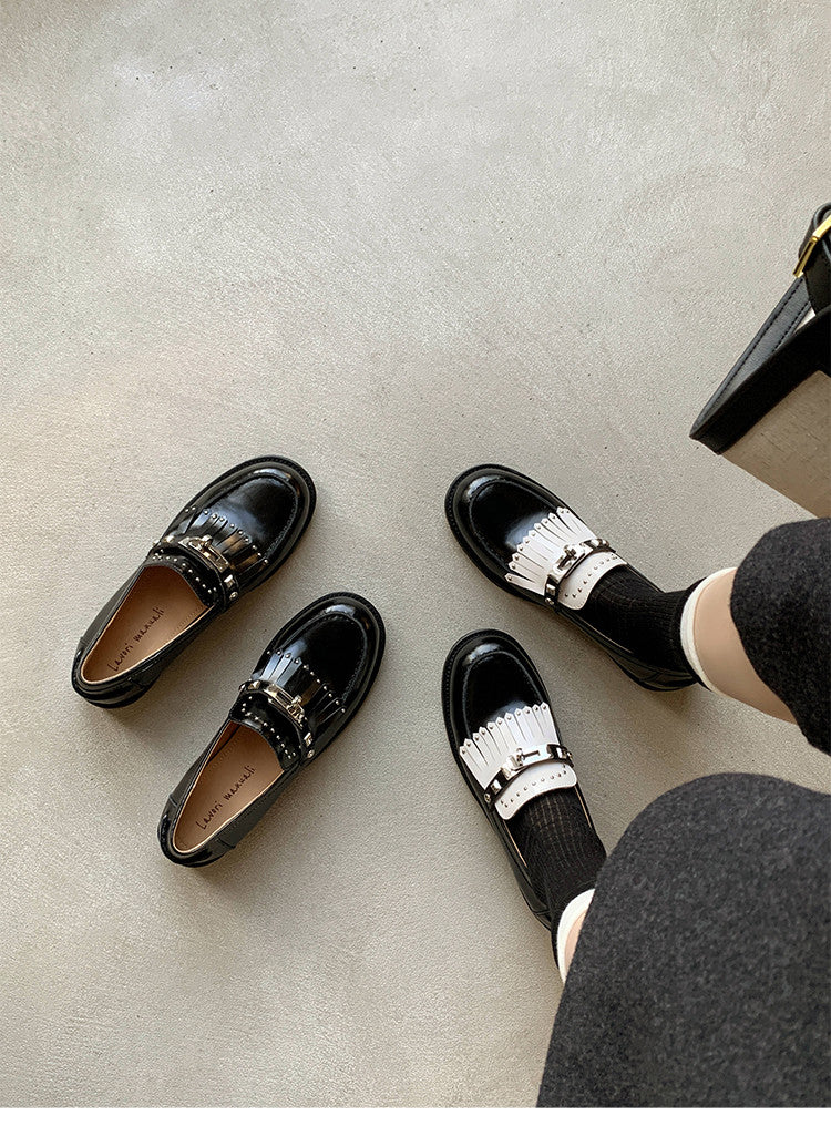 Karin Luna Casual Shoes Series~ Spot Goods Spot Goods Hot-selling Tassel Element Small Gold Buckle Single Shoes