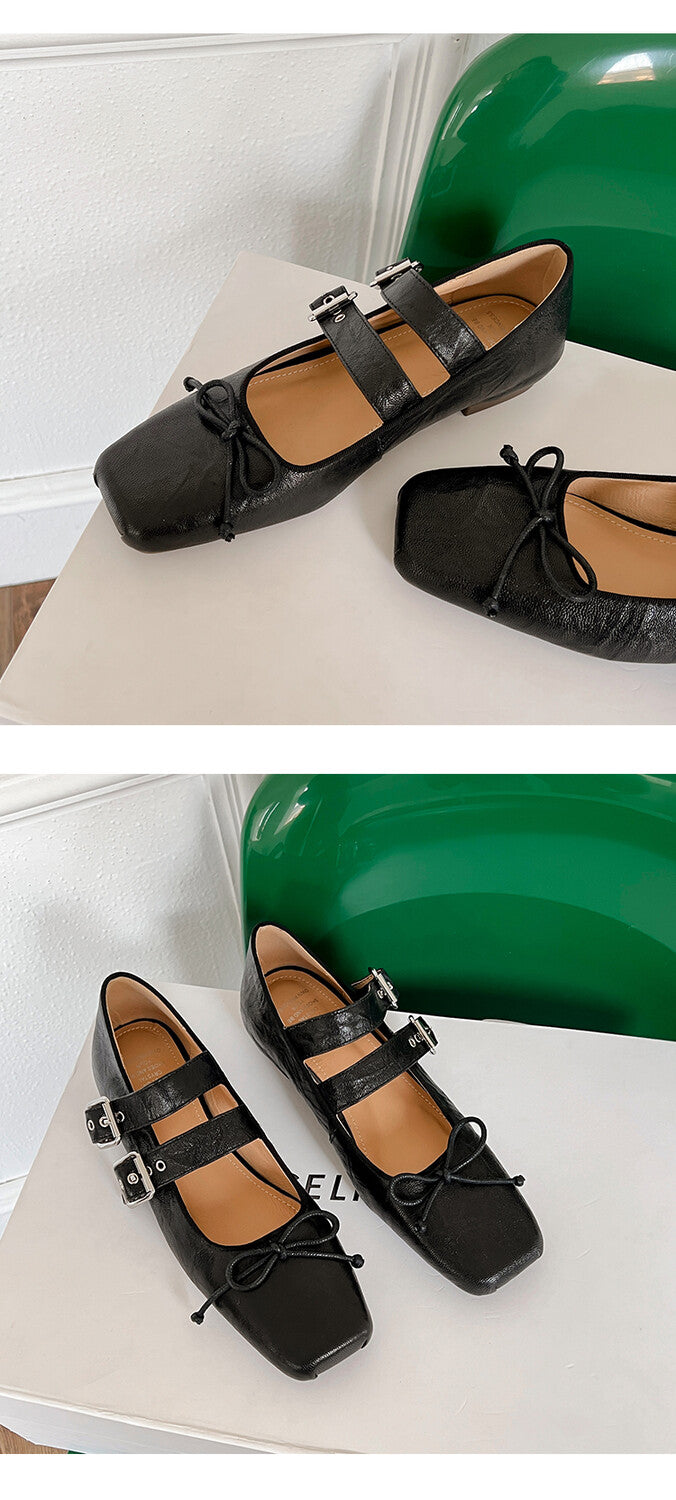 Karin Luna Future Sense silver~Spot Goods Spot Goods Hot-selling Bowknot Retro Belt Buckle Ballet Mary Jane Shoes