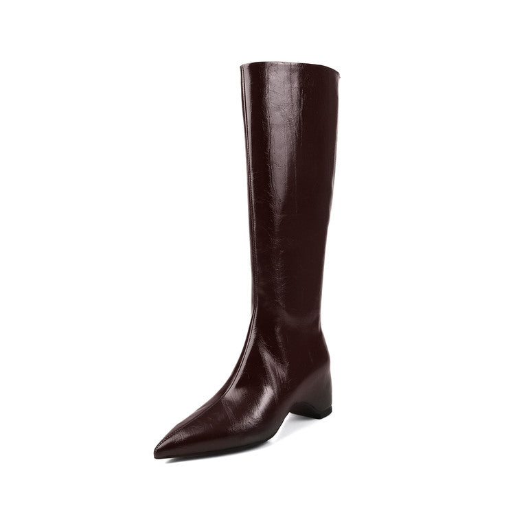 Karin Luna Elegant Style Pointed Toe Internal Height Increase Long Boots