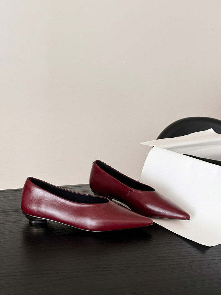 Karin Luna In Stock Spot Goods Classic three-color pointed toe metal heel shoes