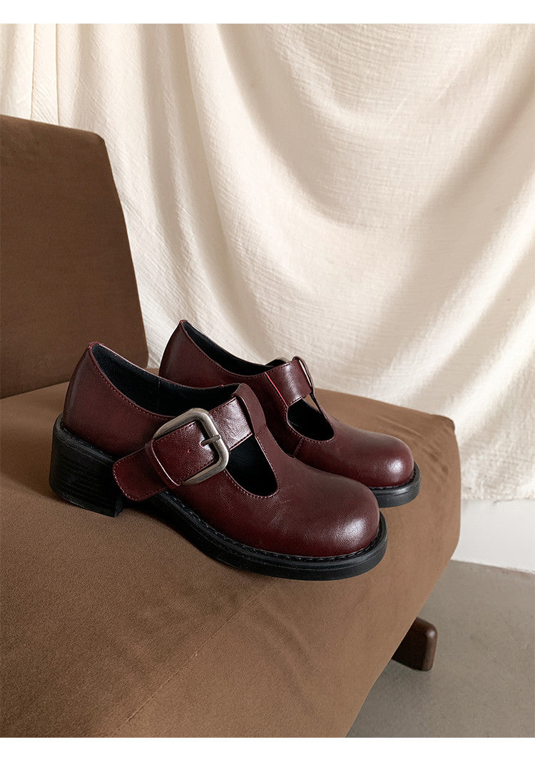 Karin Luna In Stock Spot Goods round Head t Round Toe British Style Single Shoes