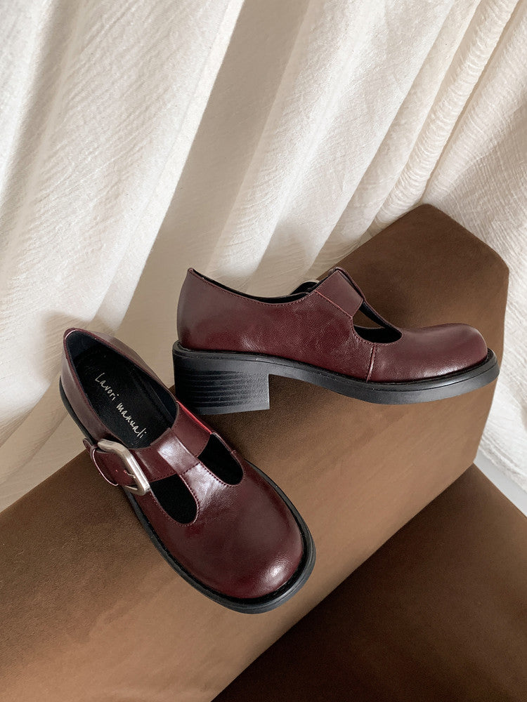 Karin Luna In Stock Spot Goods round Head t Round Toe British Style Single Shoes
