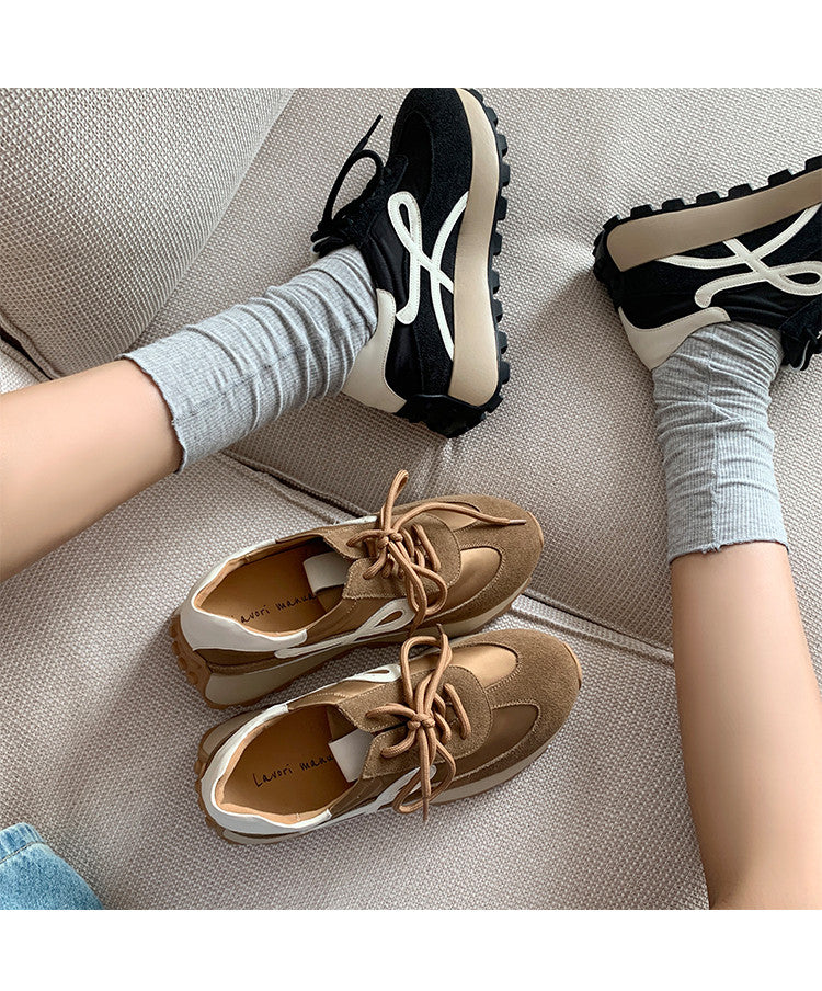 Karin Luna Casual Shoes Series~  In Stock Hot-Selling Versatile Lace-Up Thick-Soled Deep Mouth Single Shoes