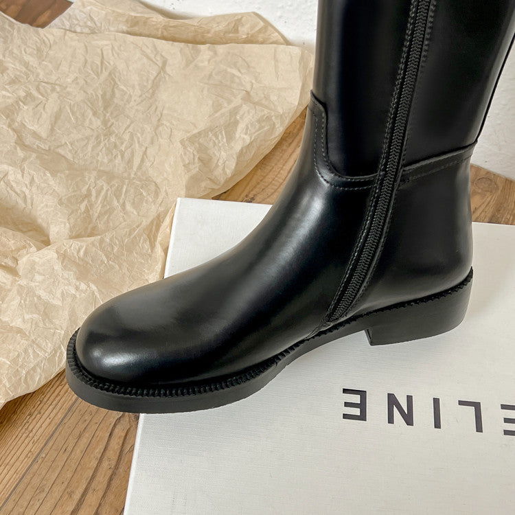 Karin Luna In Stock In-stock Basic Classic Timeless Round Toe Casual Riding Boots