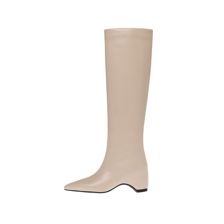Karin Luna Hot-Selling Internal Height Increase Pointed Toe Straight-Leg Hot-Selling Long Boots