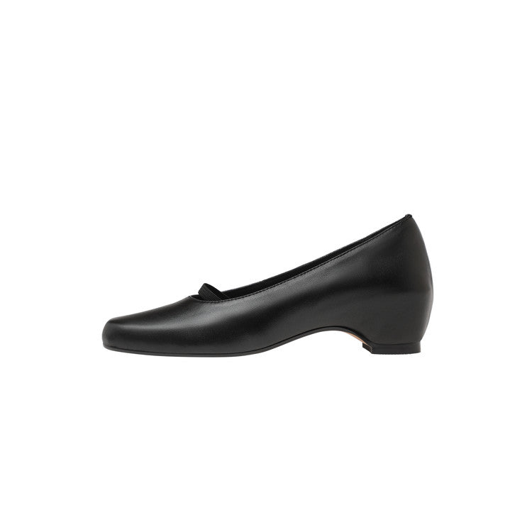 Karin Luna In Stock Spot Goods    Retro Elastic Band Chunky Heel Single Shoes