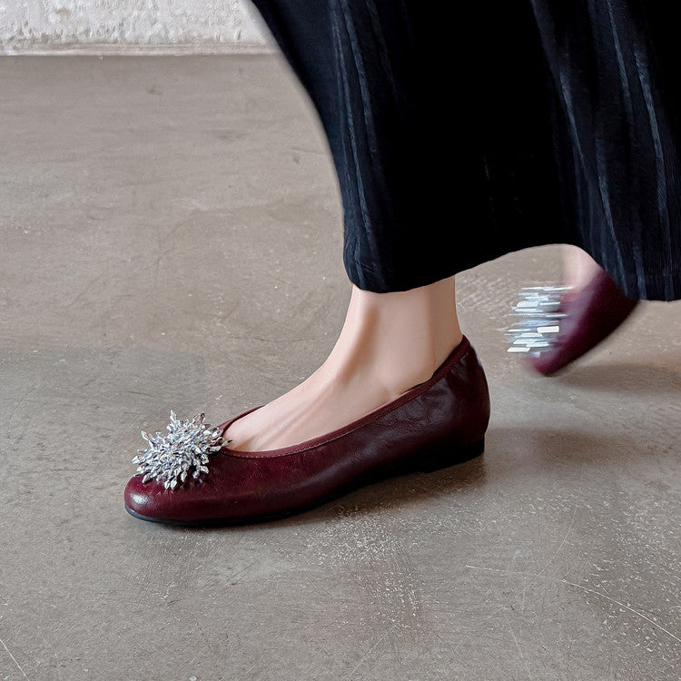 Karin Luna Full Leather Inside and Out~Gorgeous Fireworks Flat Granny Shoes