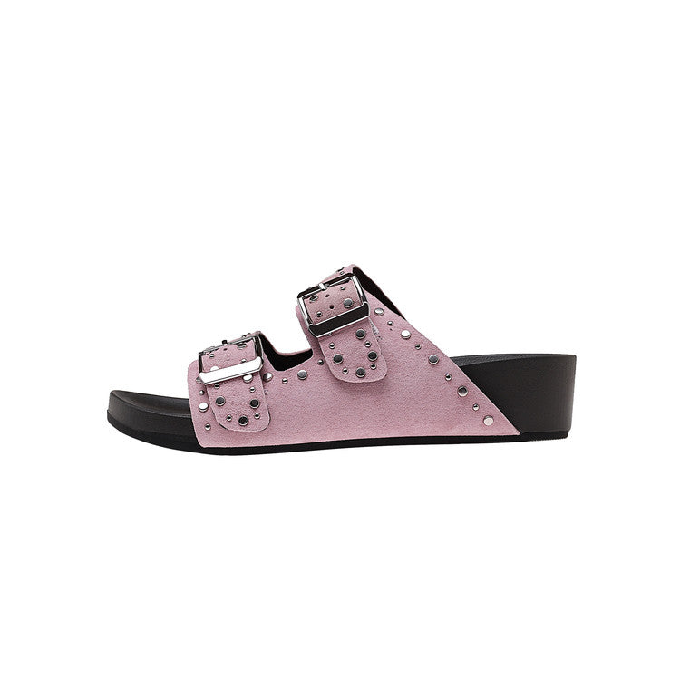 Karin Luna In Stock Spot Goods Casual Thick-Soled Belt Buckle Slippers