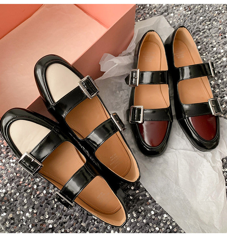 Karin Luna In Stock Spot Goods One-Strap Height-Increasing Belt Buckle Single Shoes