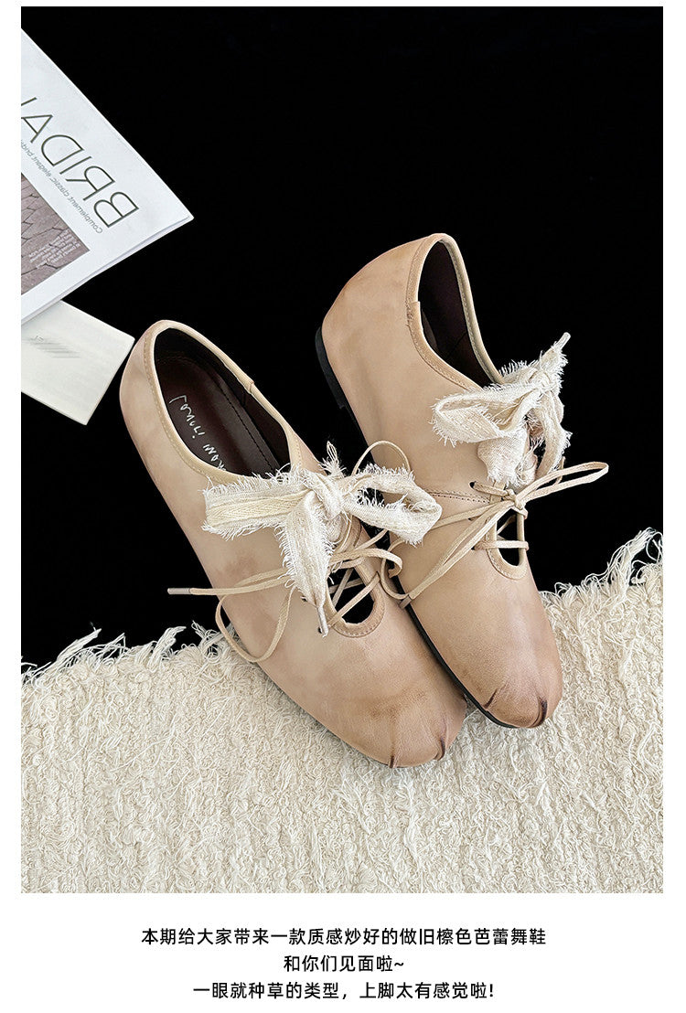 Karin Luna In Stock In Stock  Xiaohongshu Hot Sale Full Leather Round Toe Deep Mouth Single Shoes