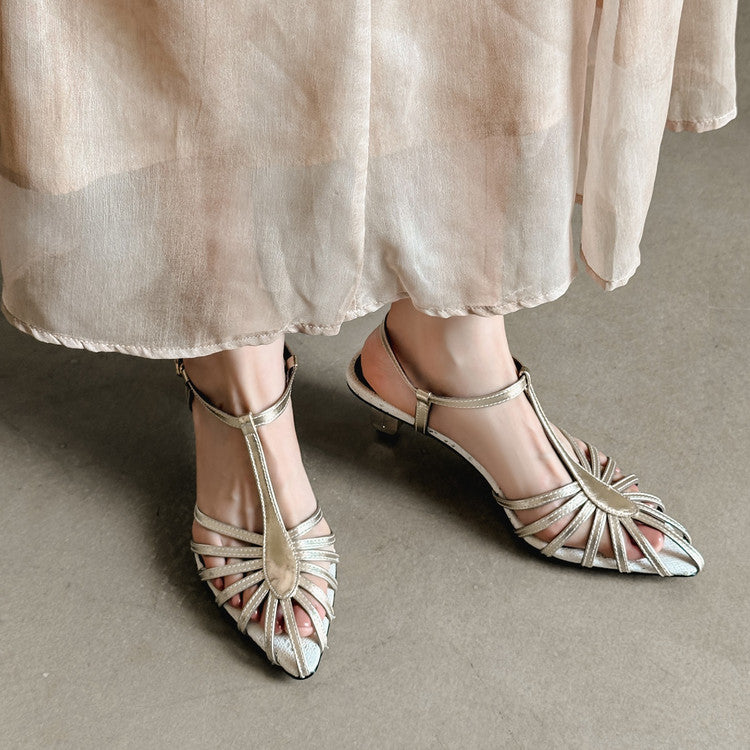 Karin Luna In Stock Spot Goods Open-toe French Style Metal Heel Sandals