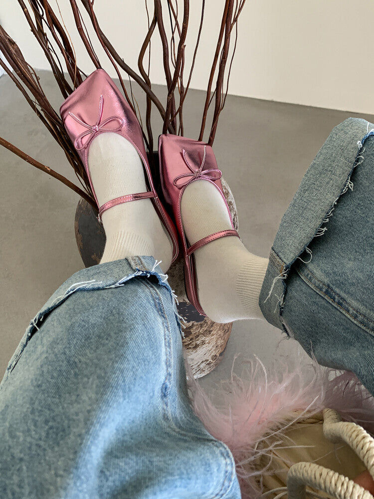 Karin Luna Hot-Selling Derivative Edition~Comes with data plan included Must-have Butterfly Knot Closed-Toe Height-Increasing Slippers