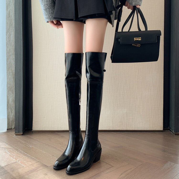 Karin Luna exploded  Three versions exploded Single Fleece Lining Fur Collar Version  Thick Fur Collar Foldable Hot-Selling Full Cowhide Pointed Toe Chunky Heel Classic Style