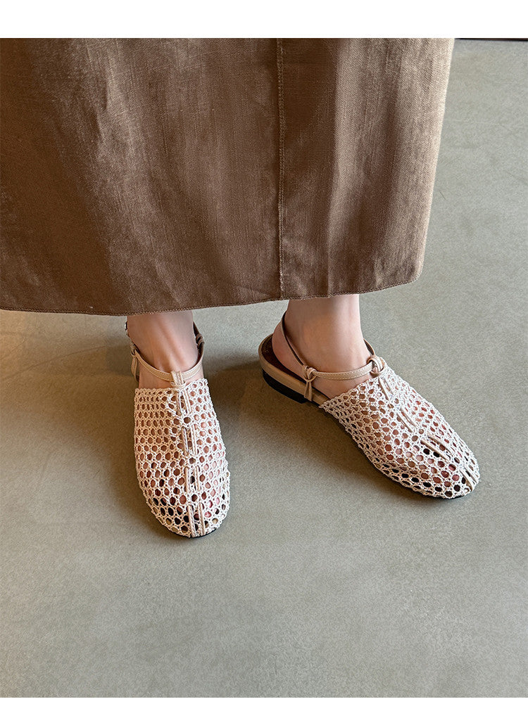 Karin Luna In Stock Spot Goods  Resort Style Series~Casual woven closed-toe flat sandals