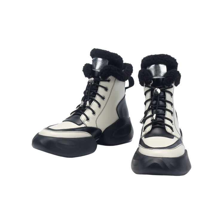 Karin Luna In Stock  Spot Goods  Hot-selling Sports Thick Sole Thickened Fur Snow Boots Full cowhide