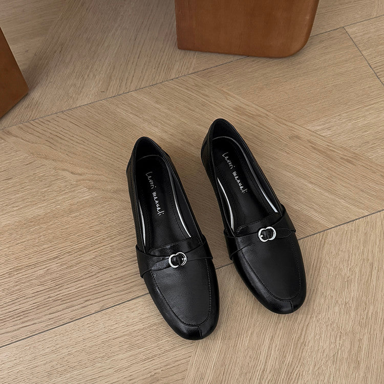 Karin Luna In Stock Spot Goods Basic Versatile British Style Single Shoes