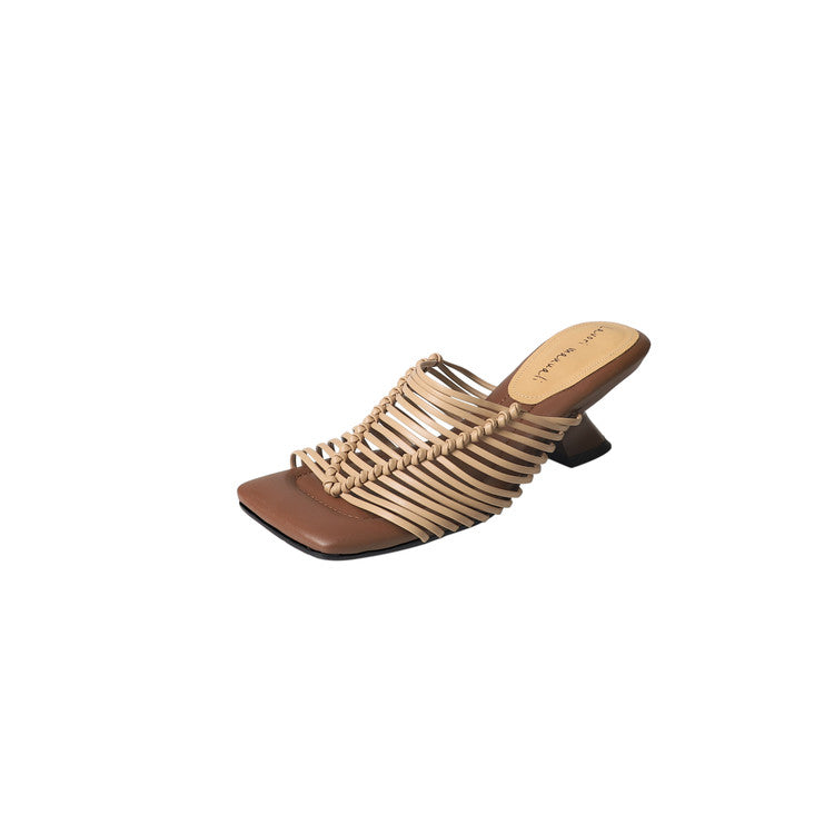 Karin Luna Bestseller Woven Vacation Style Series~ Elegant High Heel Slippers