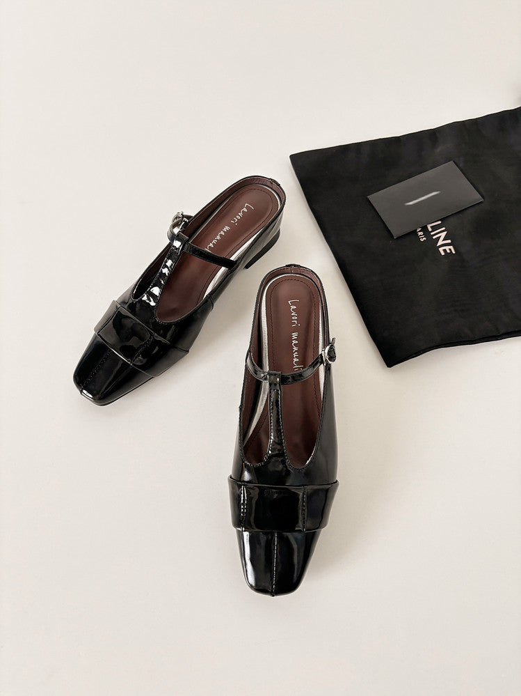 Karin Luna In Stock Spot Goods  t Square-Toed Full Leather Basic Slippers