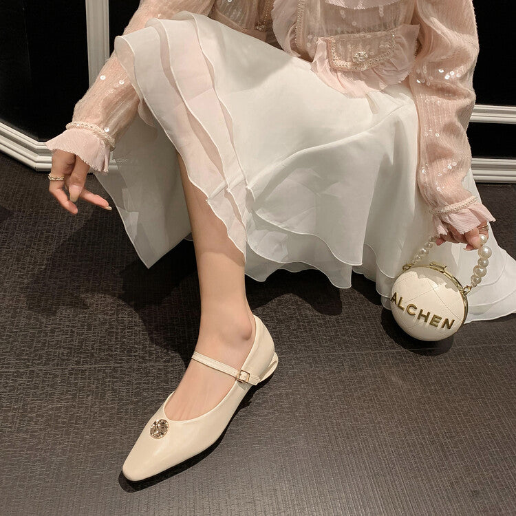 Karin Luna Camellia Story~In stock  Full Leather Shallow Mouth Single Shoes