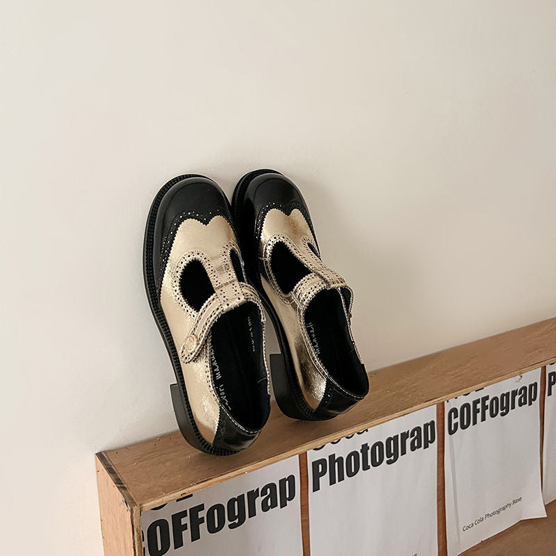 Karin Luna In Stock Spot Goods  Color Matching t Round Toe British Style Single Shoes