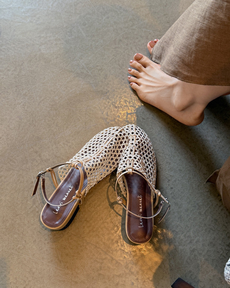 Karin Luna In Stock Spot Goods  Resort Style Series~Casual woven closed-toe flat sandals