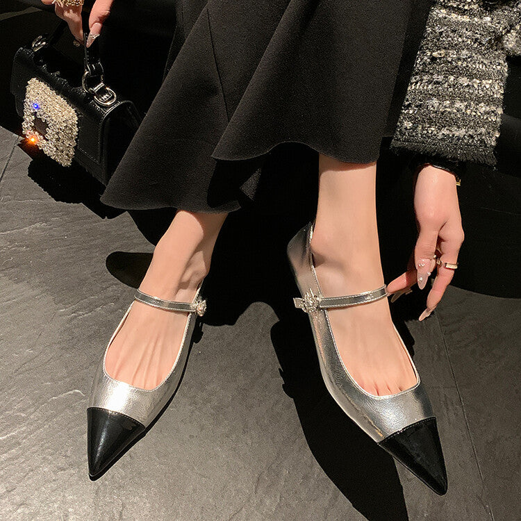 Karin Luna In Stock  Spot Goods In Stock  Classic Color Block Pointed Toe Hot-Selling Elegant Stiletto Pumps