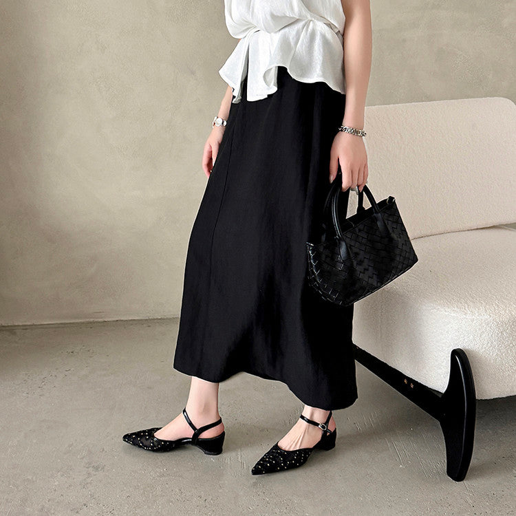 Karin Luna In Stock Spot Goods Embroidered Daisy Sheepskin Mesh Elegant Closed-Toe Slippers